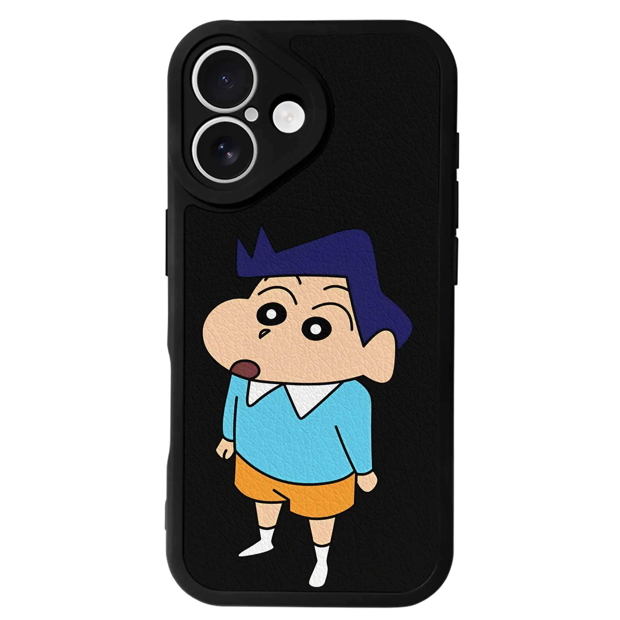 クレヨンしんちゃん グッズ 風間 とおる - IPhone 16シリーズ対応 ・ シリコンスマホケース ・ レザー調 ・ 高精度フィット ・ 耐衝撃 ・ ワイヤレス充電対応 ・ 精密カット